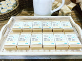 Gentle, nourishing and soothing Baby and Kids Soap made with 85% organic ingredients featuring honey, oats and shea butter.