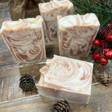 Swirls of peppermint and spearmint are beautiful and smell amazing. Evoking the reminders of the holidays. This soap is gentle and all natural. 